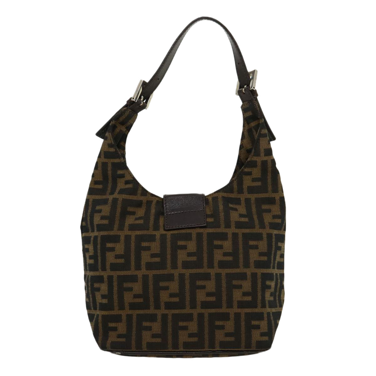 FENDI Zucca Canvas Mamma bucket Shoulder Bag Brown am2731g