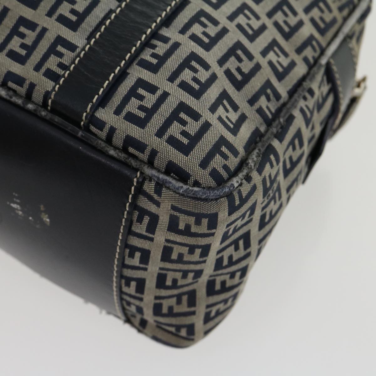 FENDI Zucchino Canvas Hand Bag Navy am2737g