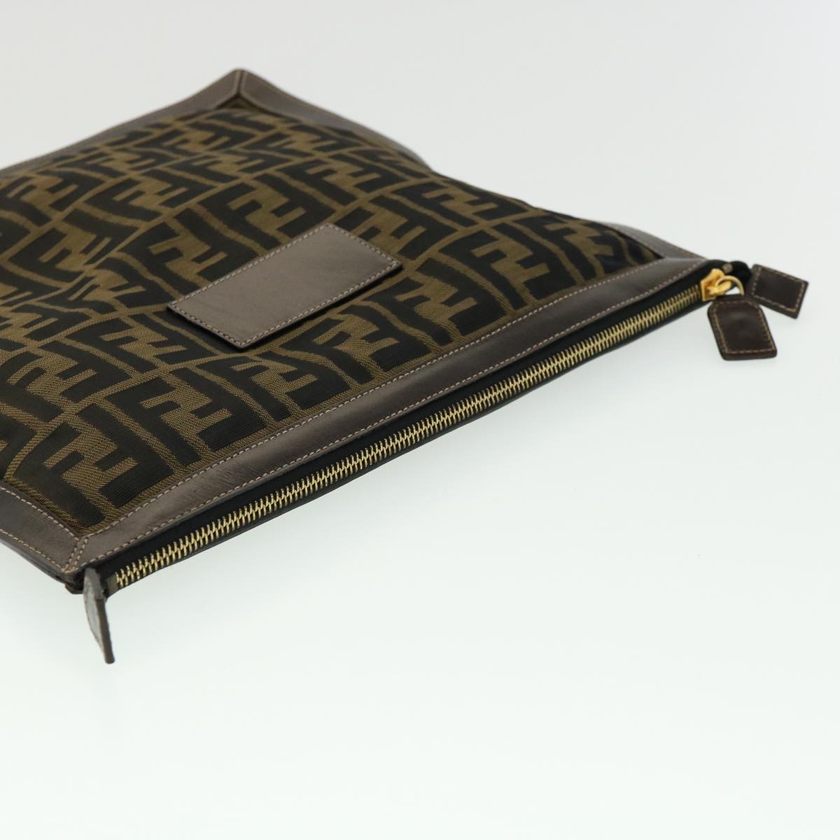FENDI Zucca Canvas Clutch Bag Brown am2779g