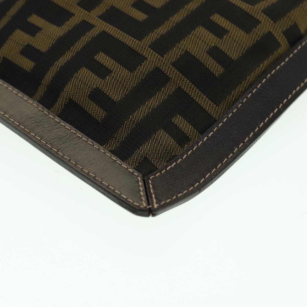 FENDI Zucca Canvas Clutch Bag Brown am2779g