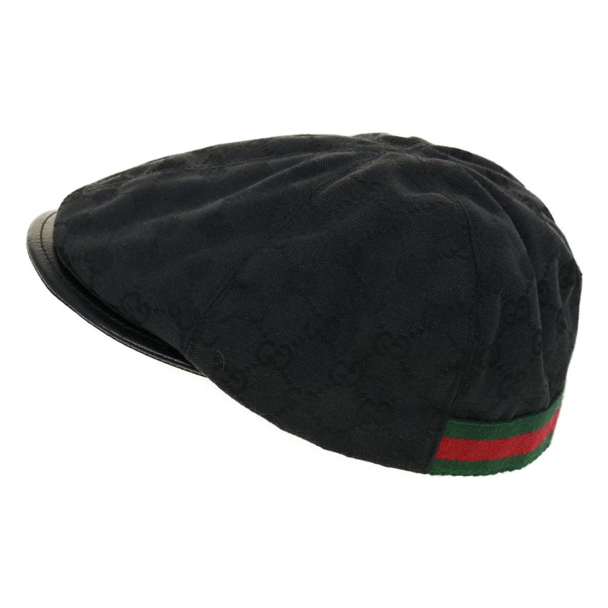 GUCCI Web Sherry Line GG Canvas Hunting cap Hat Black Green Red am2782g