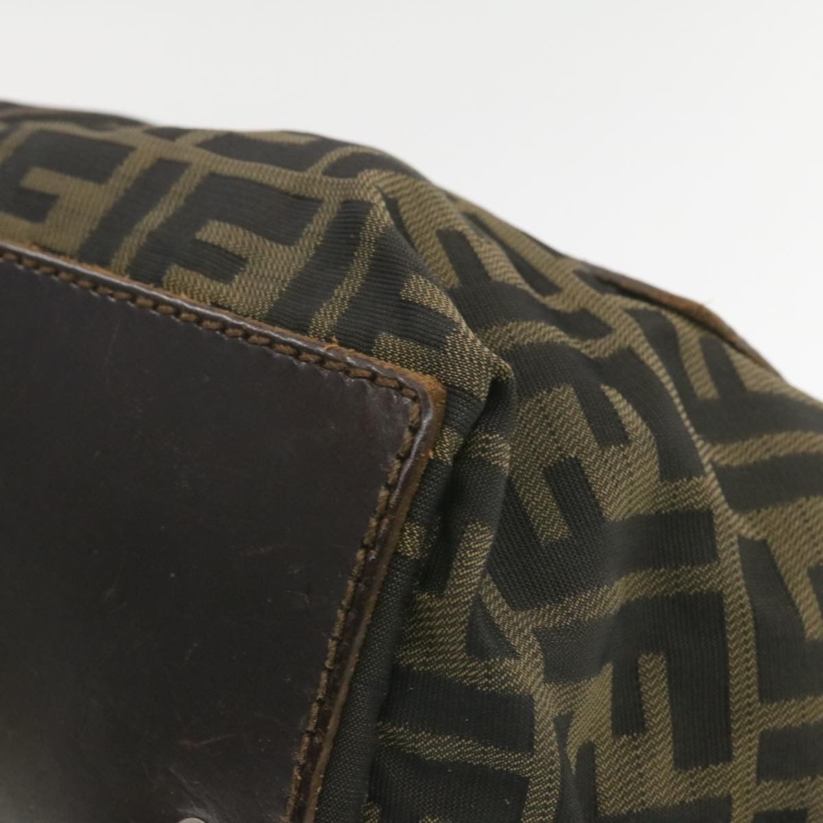 FENDI Zucca Canvas Hand Bag Brown Black **Sticky am375g