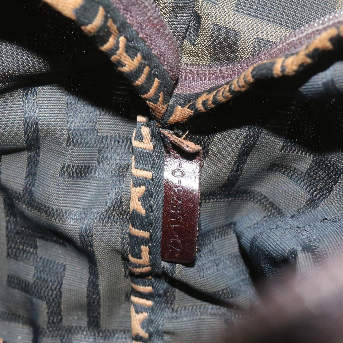 FENDI Zucca Canvas Hand Bag Brown Black **Sticky am375g