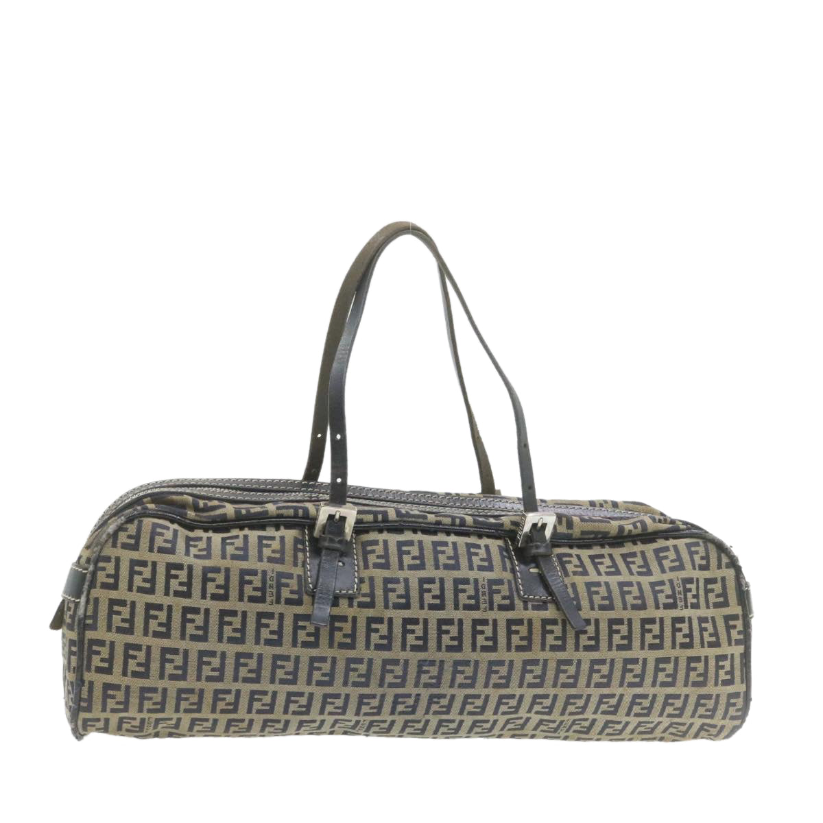 FENDI Zucchino Canvas Hand Bag Navy Blue am577g