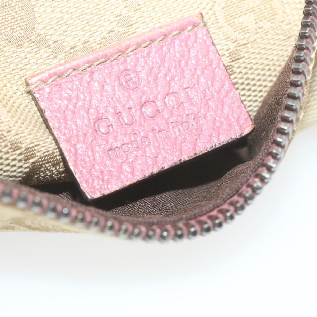 GUCCI GG Canvas Waist Bag Beige Pink am699g
