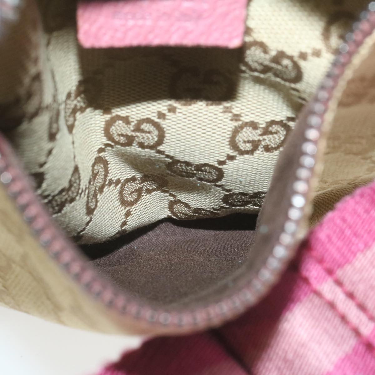 GUCCI GG Canvas Waist Bag Beige Pink am699g
