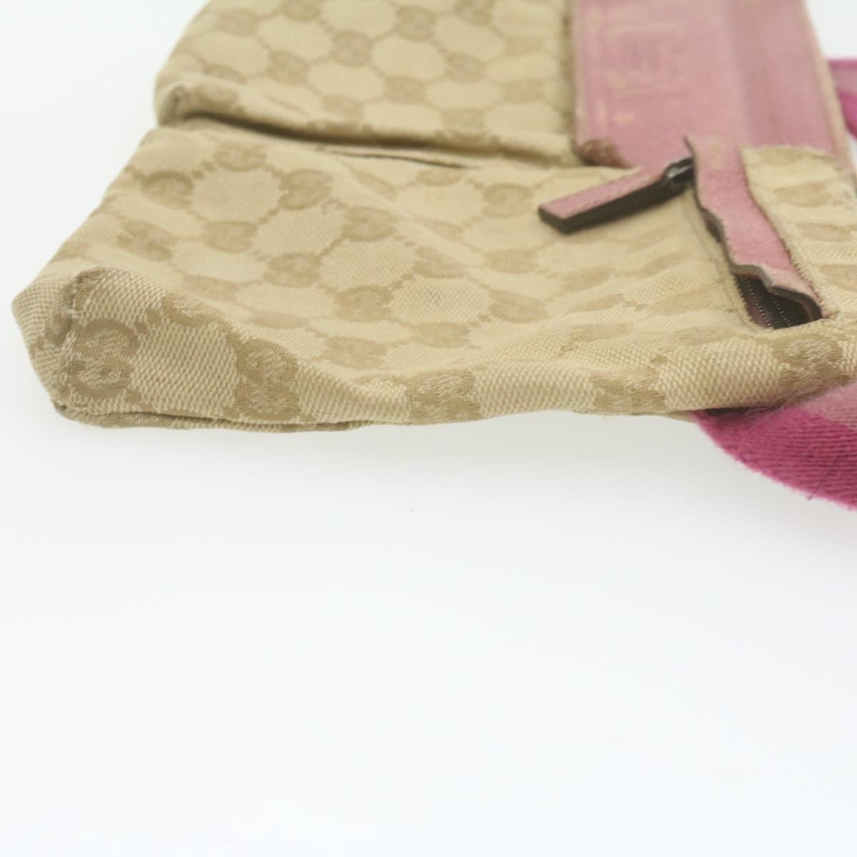 GUCCI GG Canvas Waist Bag Beige Pink am699g