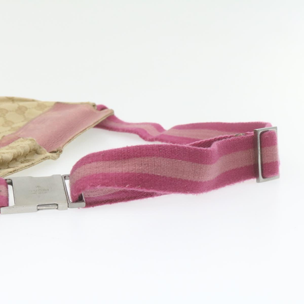 GUCCI GG Canvas Waist Bag Beige Pink am699g