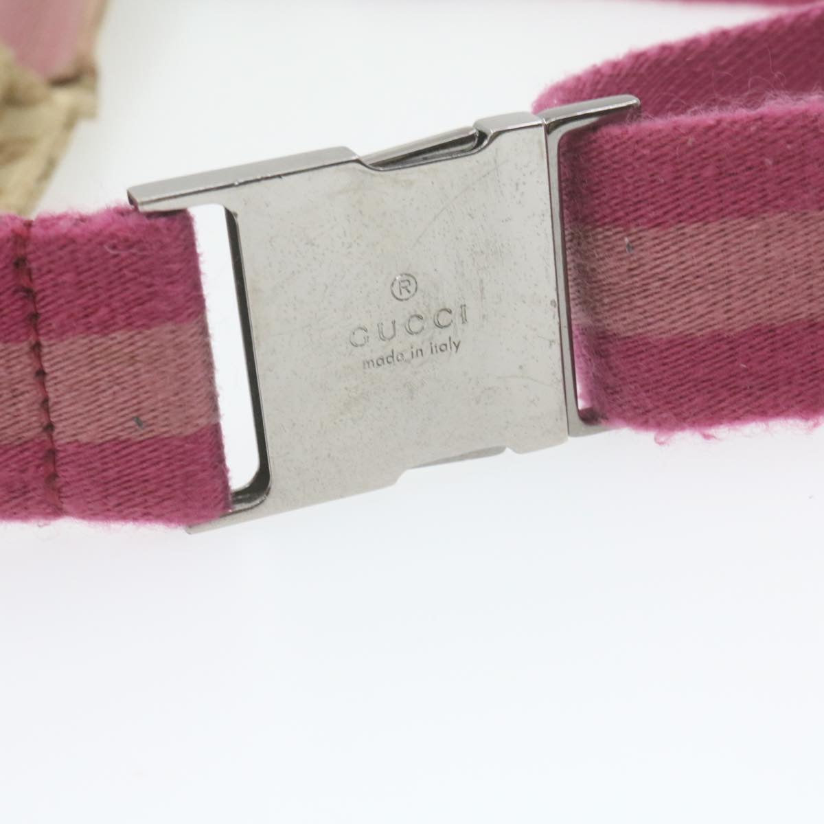 GUCCI GG Canvas Waist Bag Beige Pink am699g