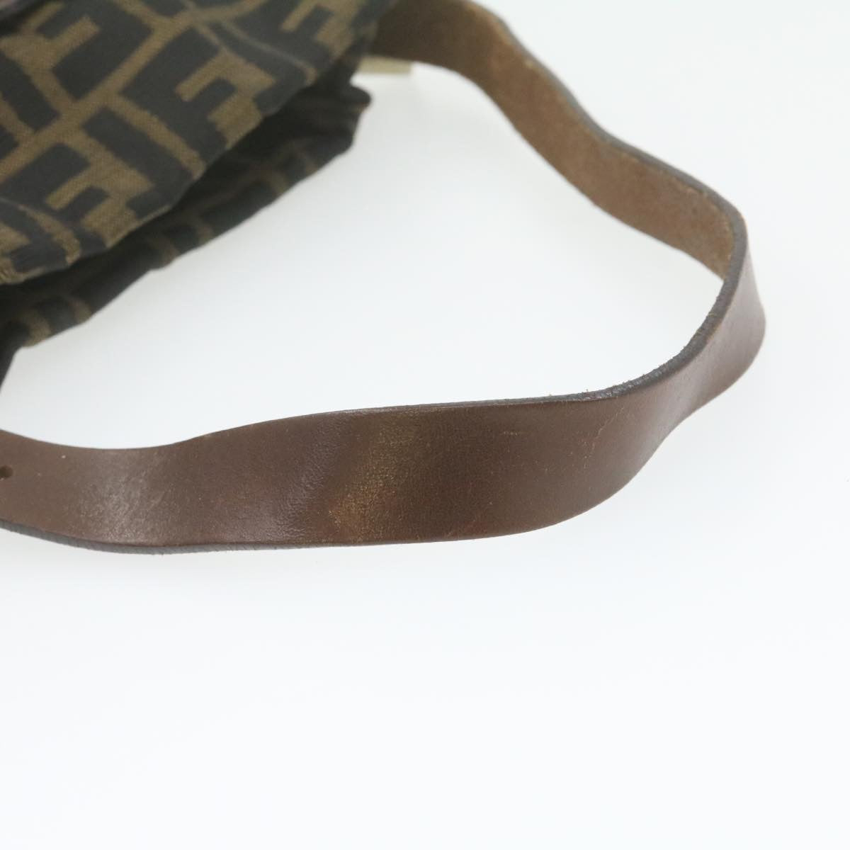 FENDI Zucca Canvas Hand Bag Brown Black am808g