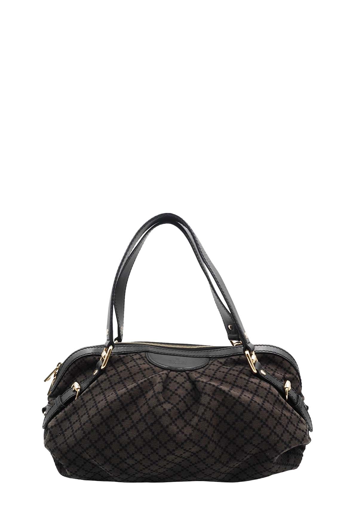 Diamente Canvas Sukey Handbag Dark Brown, Multicolor