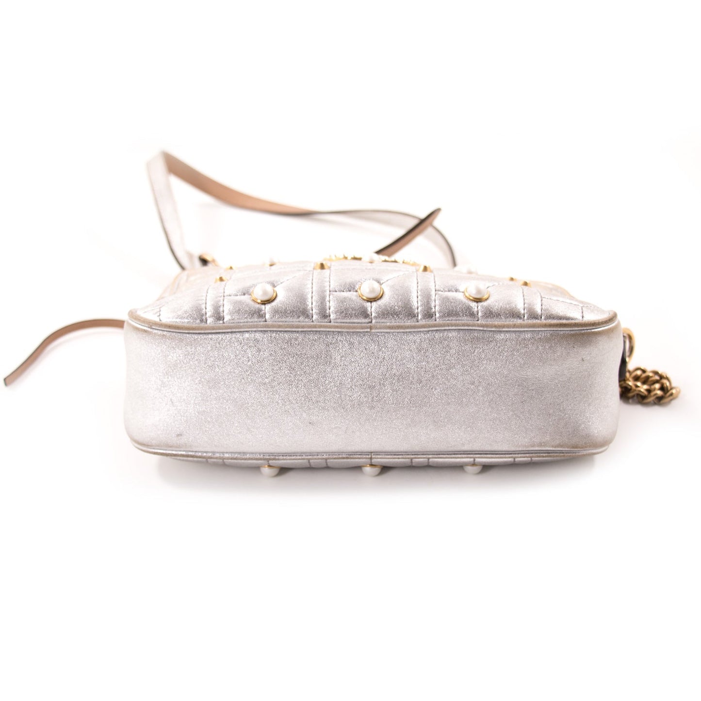 Gucci GG Marmont MatelassÃƒÆ’Ã‚Â© Silver Metallic Bag