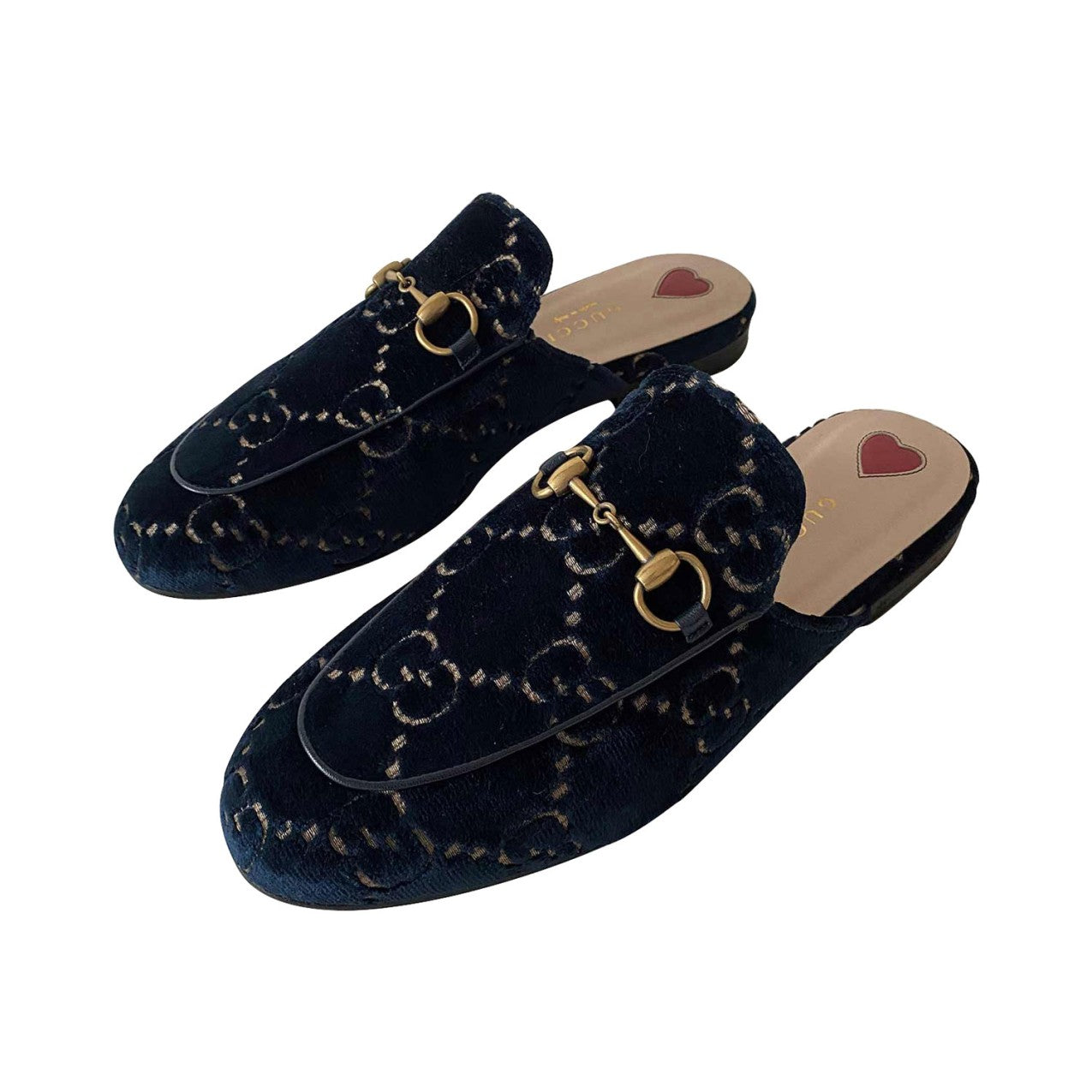 Gucci Princetown Horsebit Velvet Mules