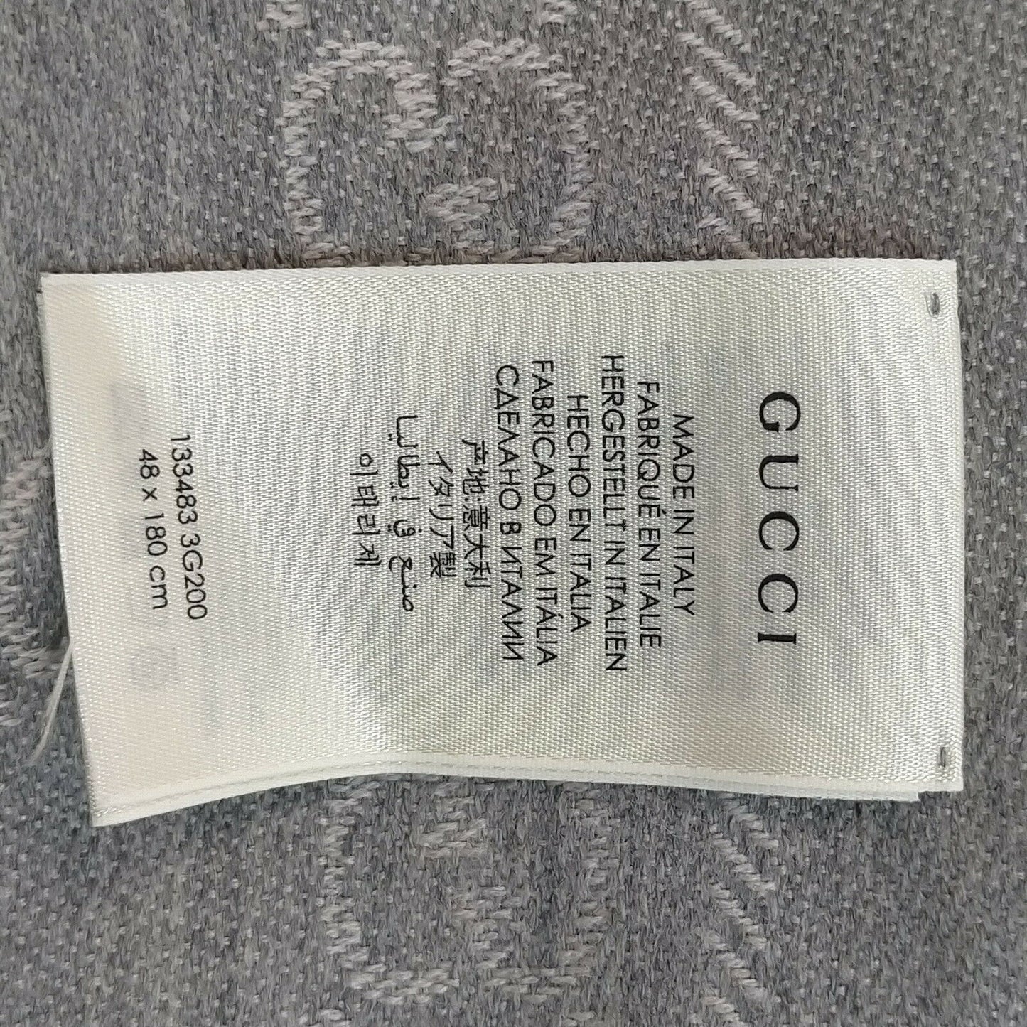 Gucci Scarf Grays Wool 100%