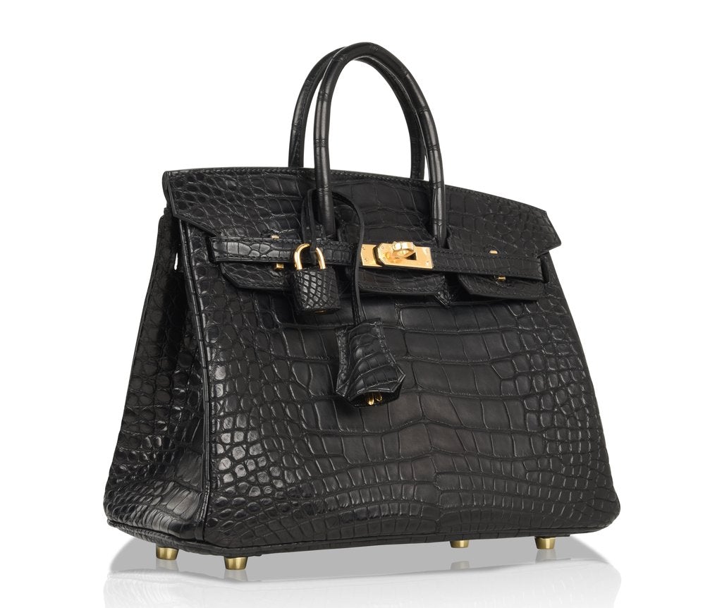 HermÃƒÆ’Ã‚Â¨s Birkin 25 Noir Alligator Bag GHW