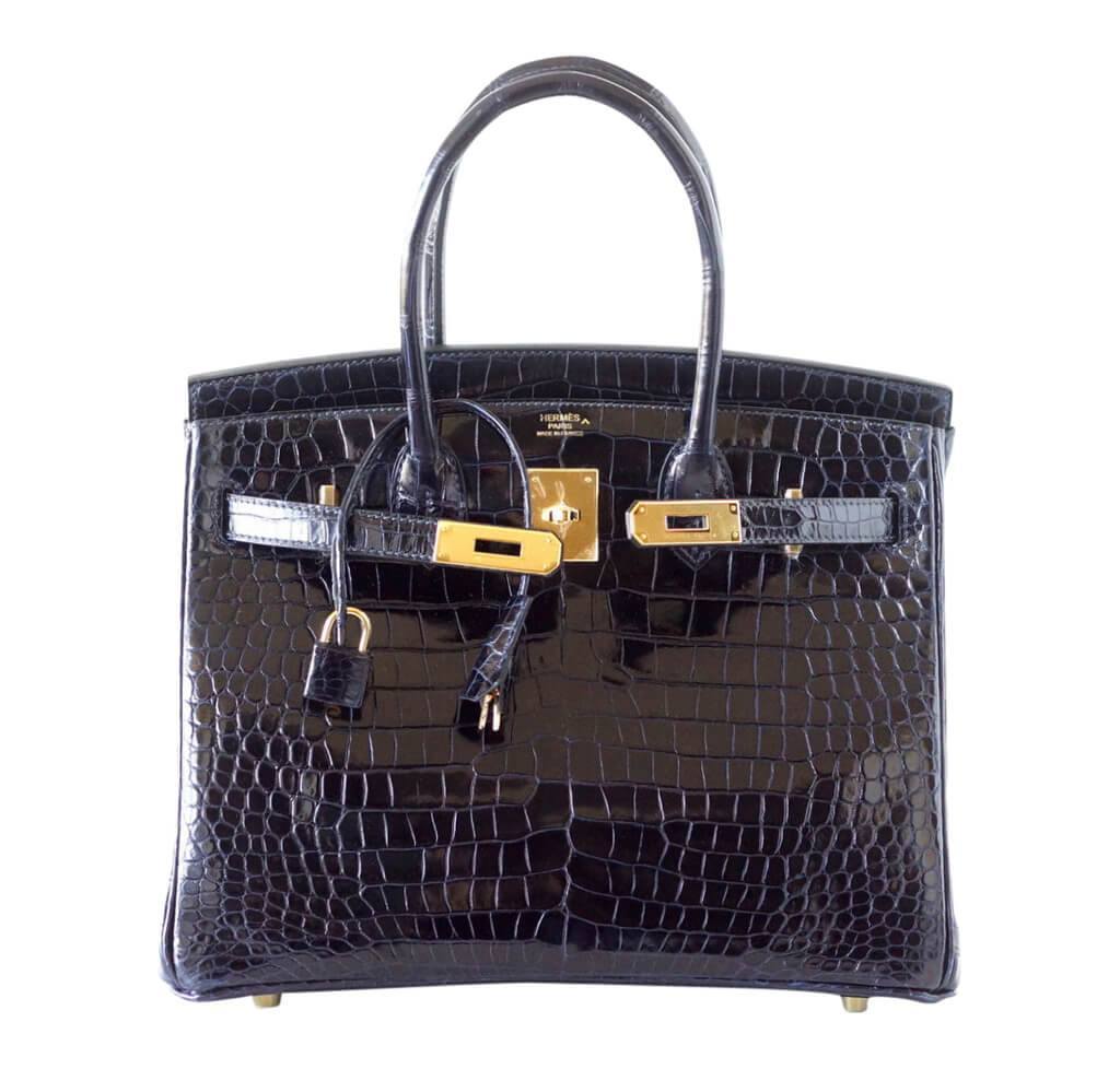 HermÃƒÆ’Ã‚Â¨s Birkin 30 Bleu Marine Porosus Crocodile Bag