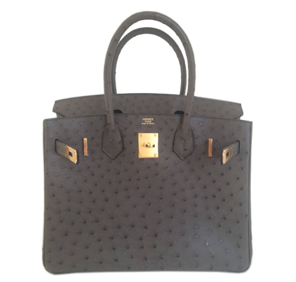 HermÃƒÆ’Ã‚Â¨s Birkin 30 Ostrich Graphite Bag