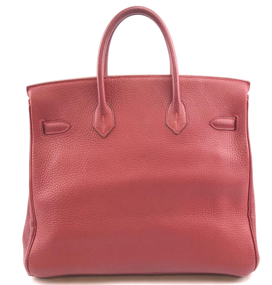 HermÃƒÆ’Ã‚Â¨s Birkin Hac 32 32cm Cm Handbag Hand Tote Red Clemence Leather Satchel