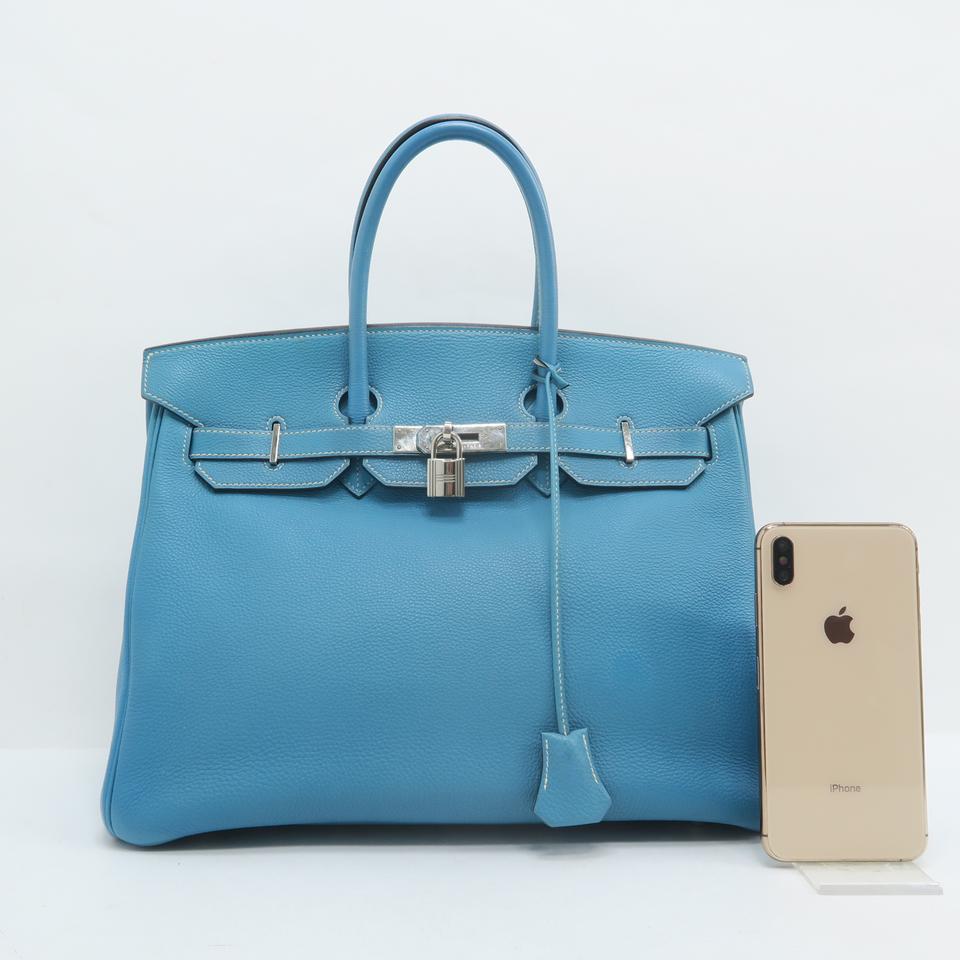 HermÃƒÆ’Ã‚Â¨s Birkin 35 Bleu Zephyr Clemence Tote