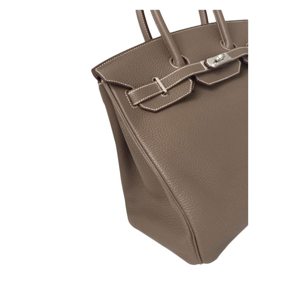 HermÃƒÆ’Ã‚Â¨s Birkin 35 Etoupe Clemence Leather Bag