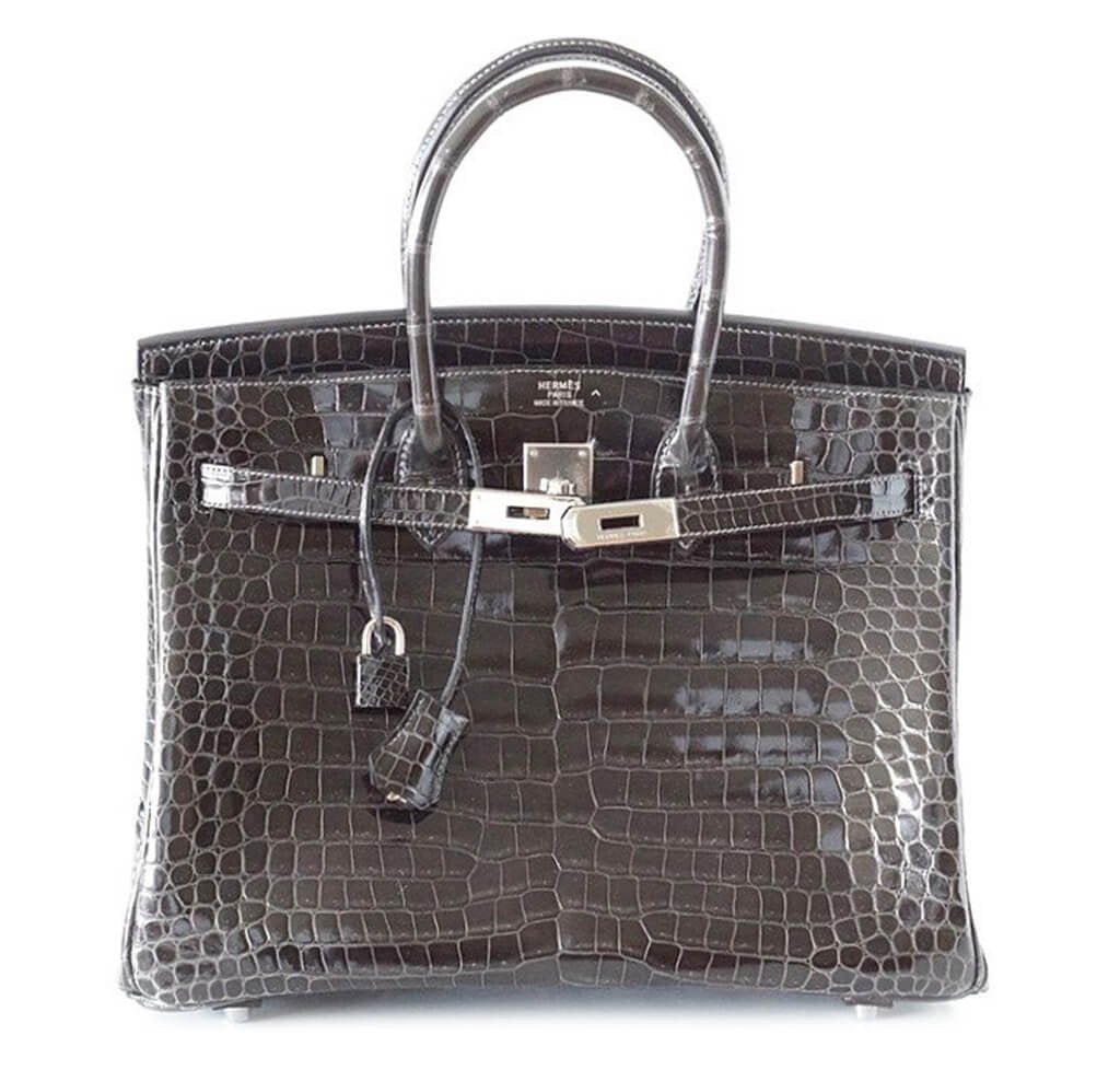 HermÃƒÆ’Ã‚Â¨s Birkin 35 Bag Graphite Porosus Crocodile
