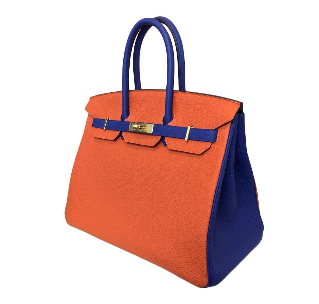 HermÃƒÆ’Ã‚Â¨s Birkin 35 Blue Orange - Special Order HSS Bag