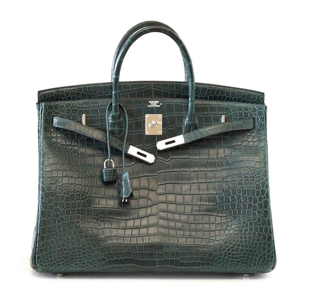 HermÃƒÆ’Ã‚Â¨s Vert Fonce Crocodile Birkin 40PHW