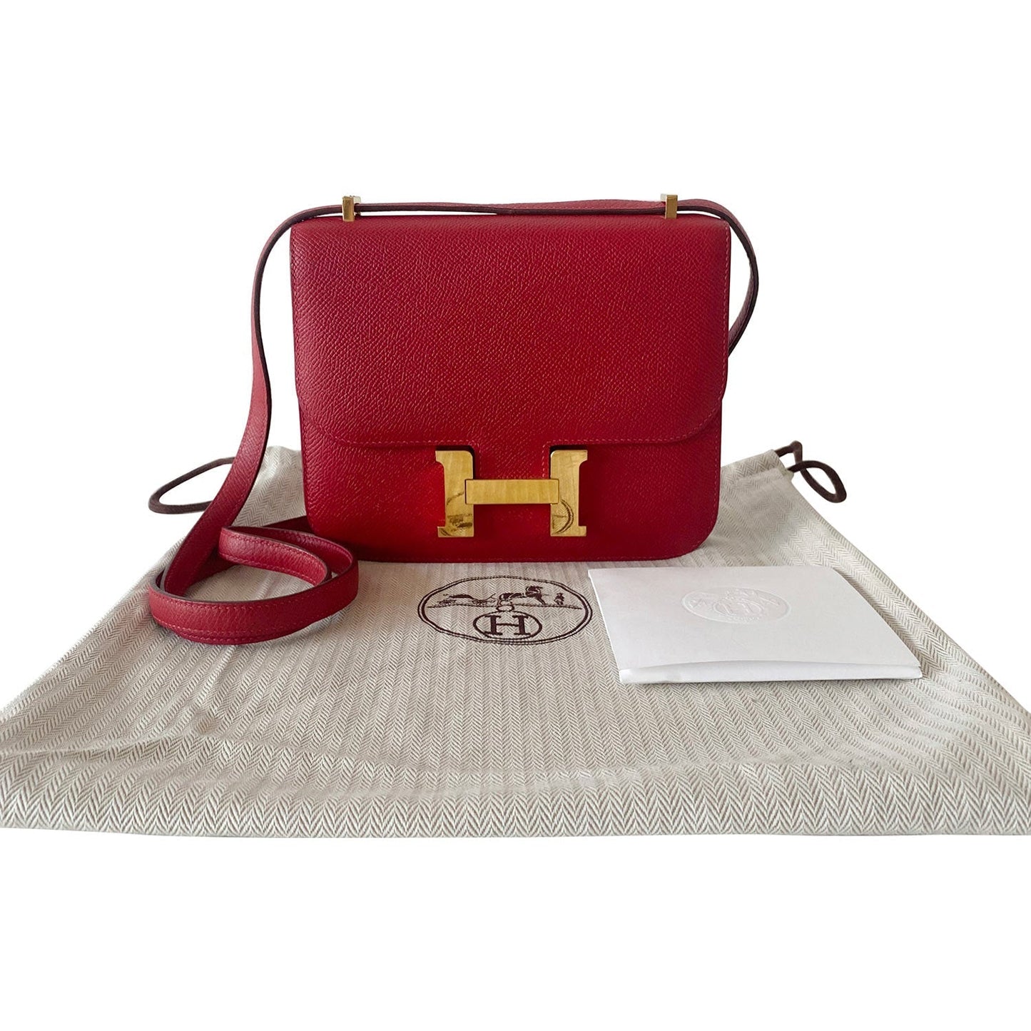 HermÃƒÆ’Ã‚Â¨s Mini Constance 18 Red Epsom