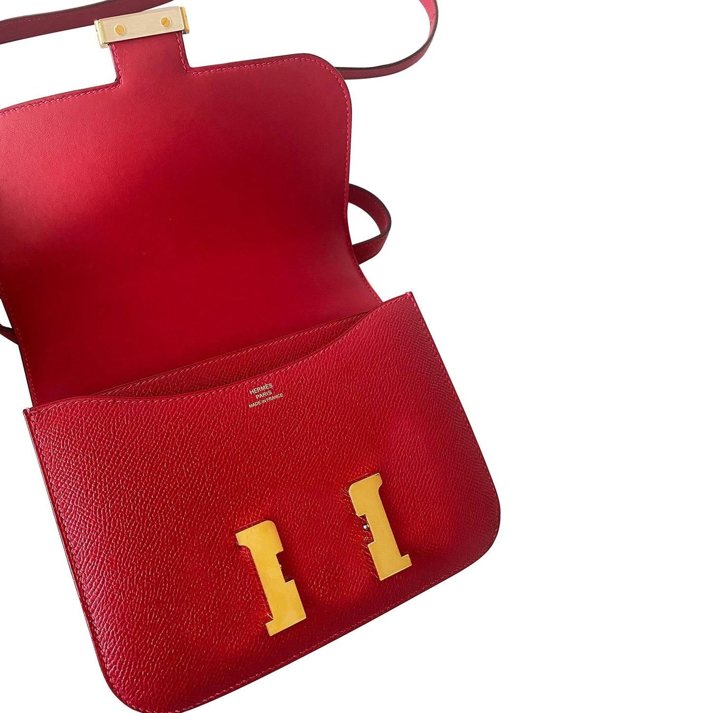 HermÃƒÆ’Ã‚Â¨s Mini Constance 18 Red Epsom