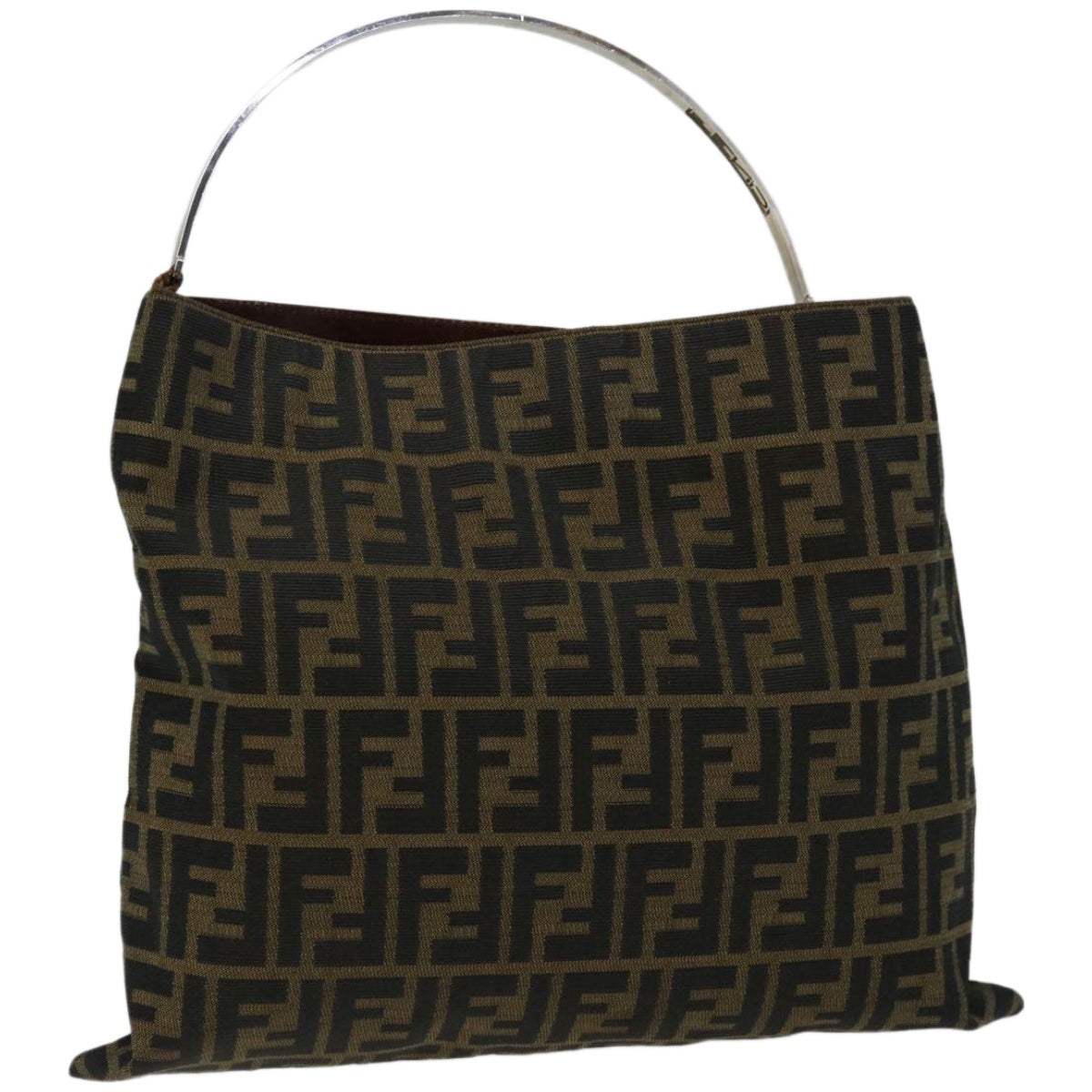 FENDI Zucca Canvas Hand Bag Black Brown hk1112