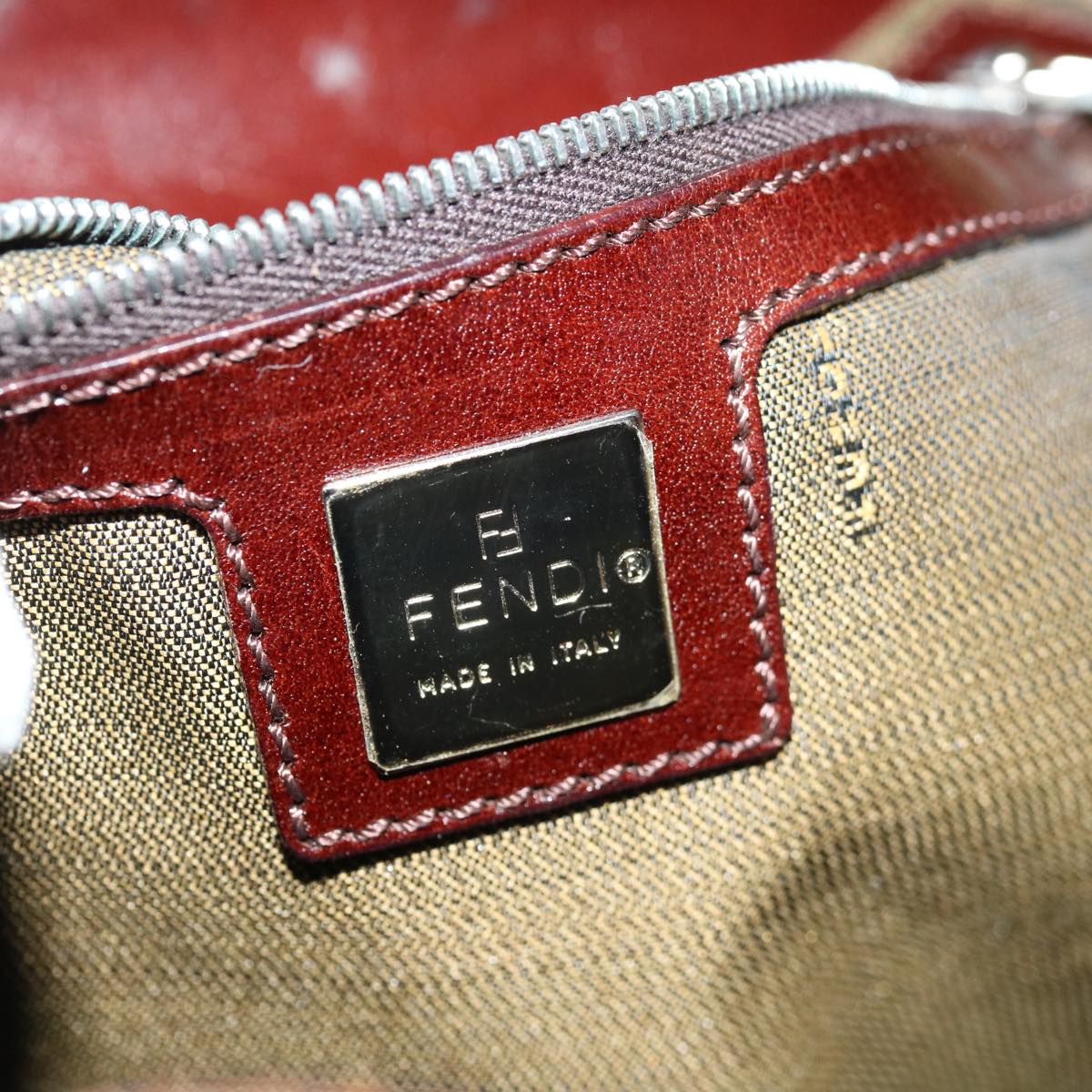 FENDI Zucca Canvas Hand Bag Black Brown hk1112