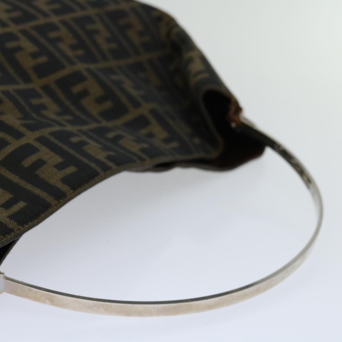 FENDI Zucca Canvas Hand Bag Black Brown hk1112