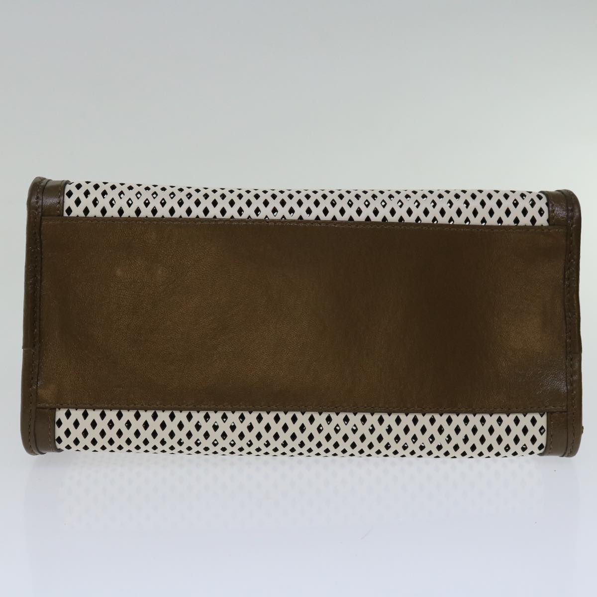 FENDI Mini Peek A Boo Clutch Bag Leather White