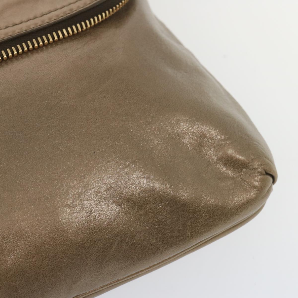 FENDI Shoulder Bag Leather Bronze hk1152