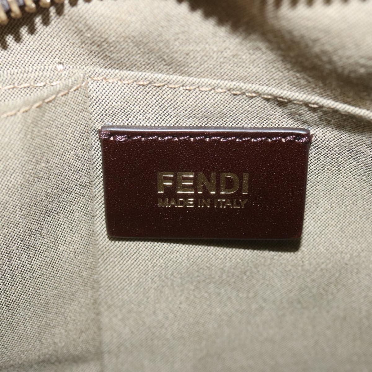 FENDI Shoulder Bag Leather Bronze hk1152