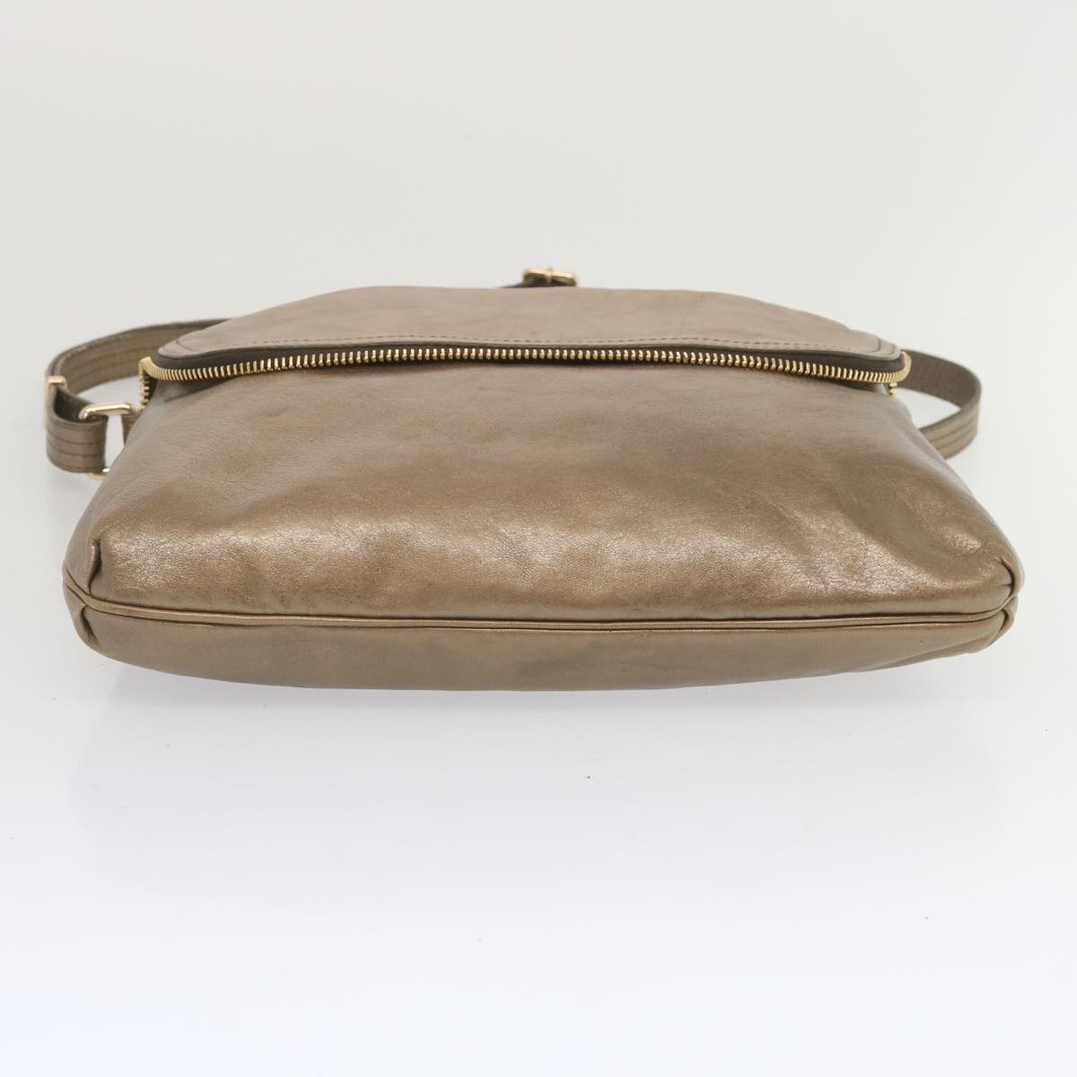 FENDI Shoulder Bag Leather Bronze hk1152