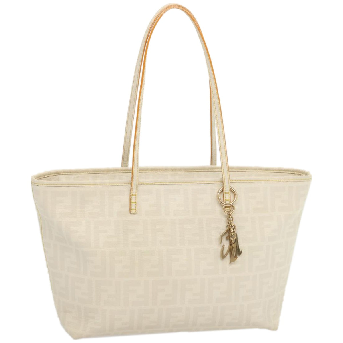 FENDI Zucca Canvas Tote Bag White hk1159