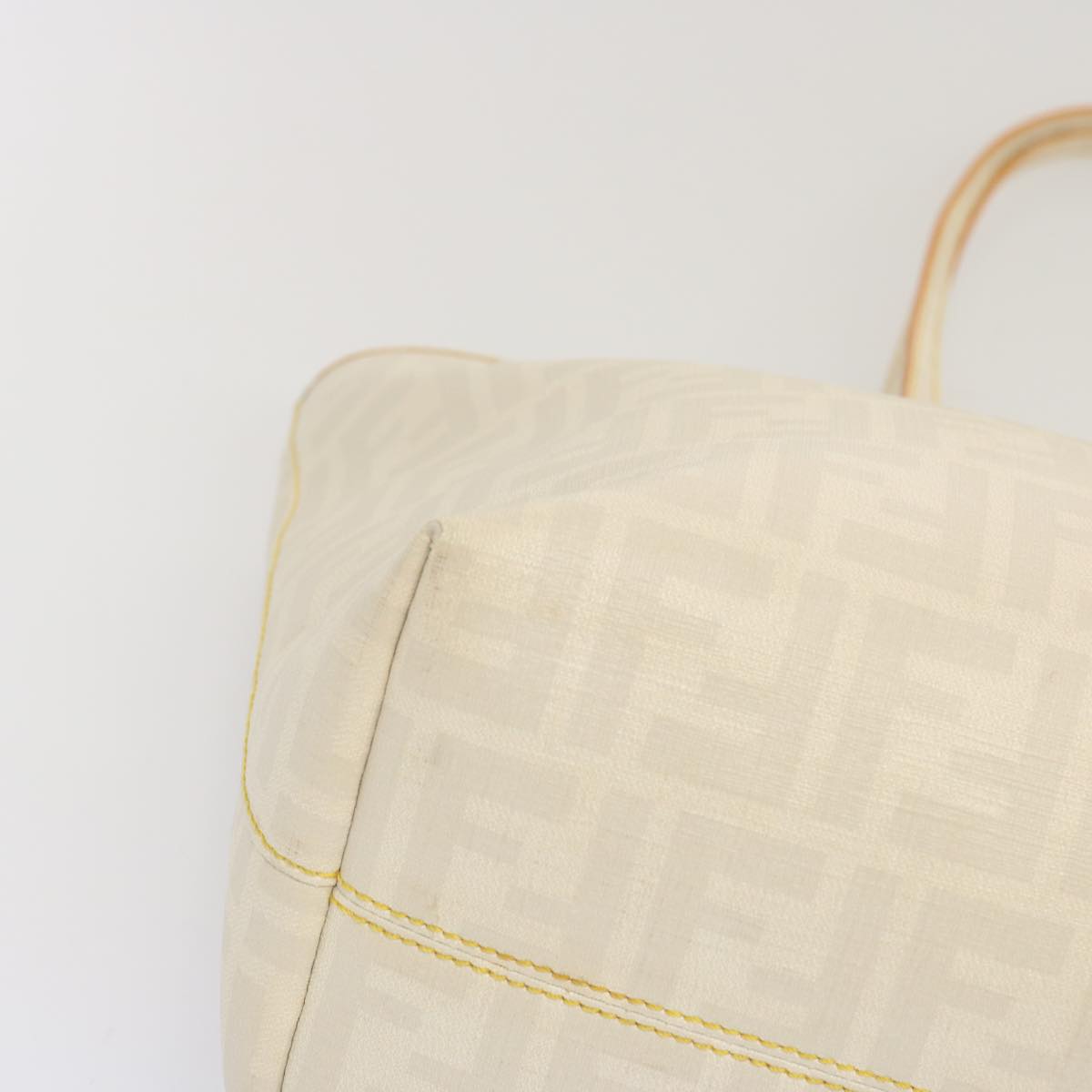FENDI Zucca Canvas Tote Bag White hk1159