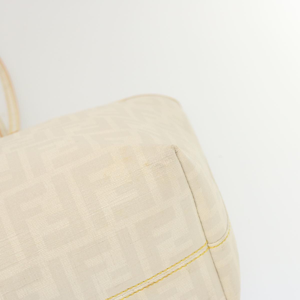 FENDI Zucca Canvas Tote Bag White hk1159