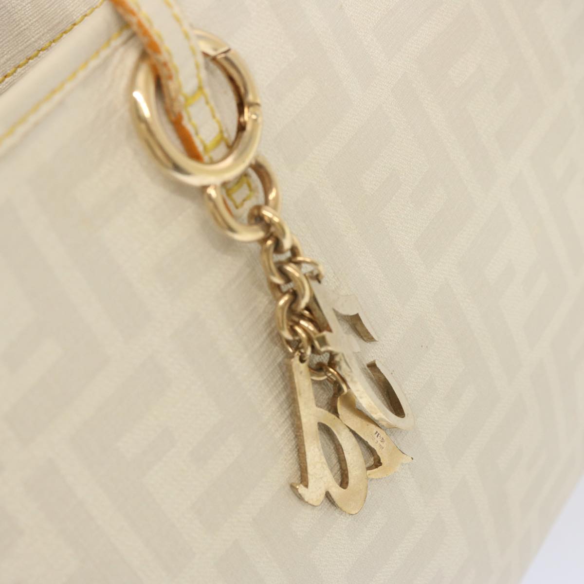 FENDI Zucca Canvas Tote Bag White hk1159