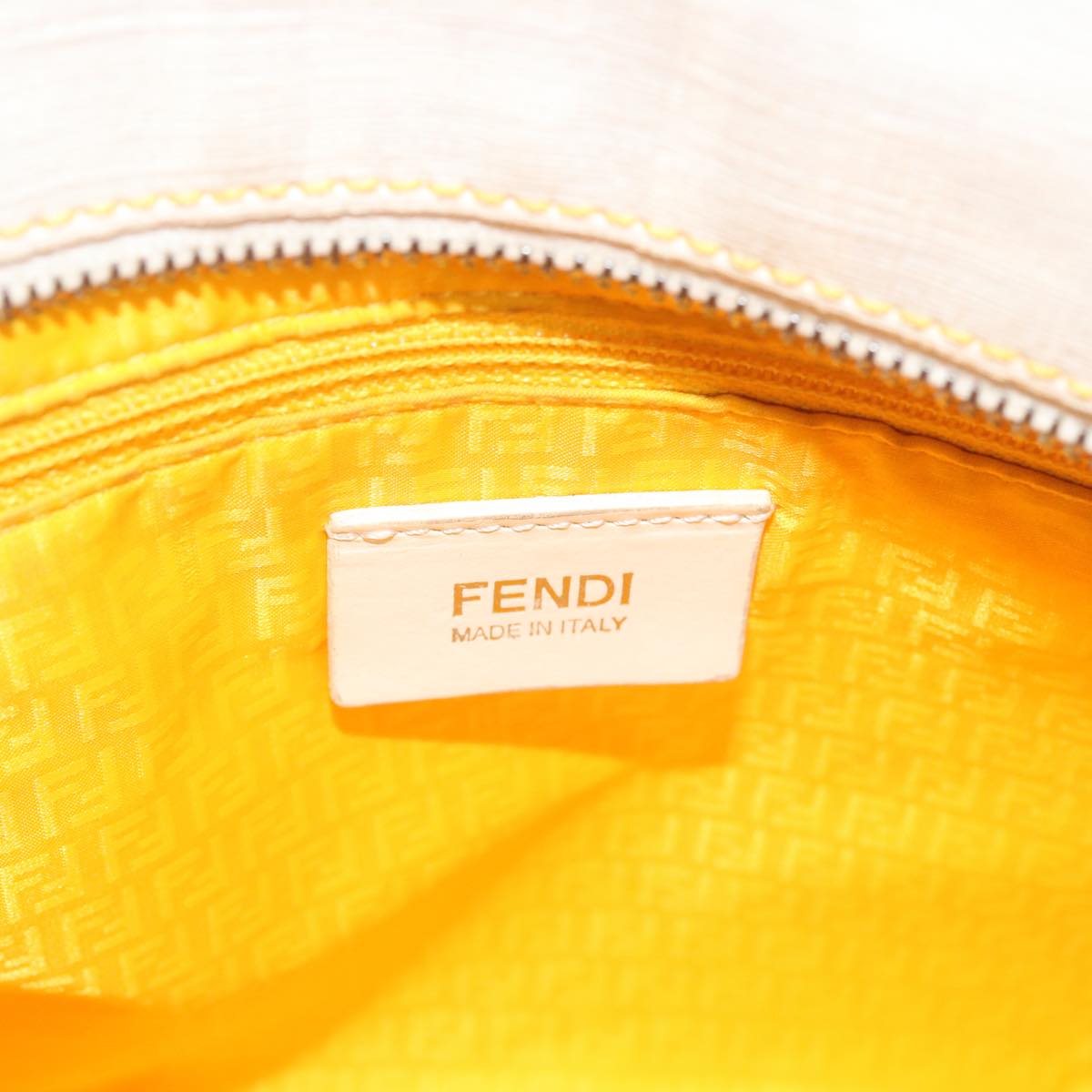 FENDI Zucca Canvas Tote Bag White hk1159