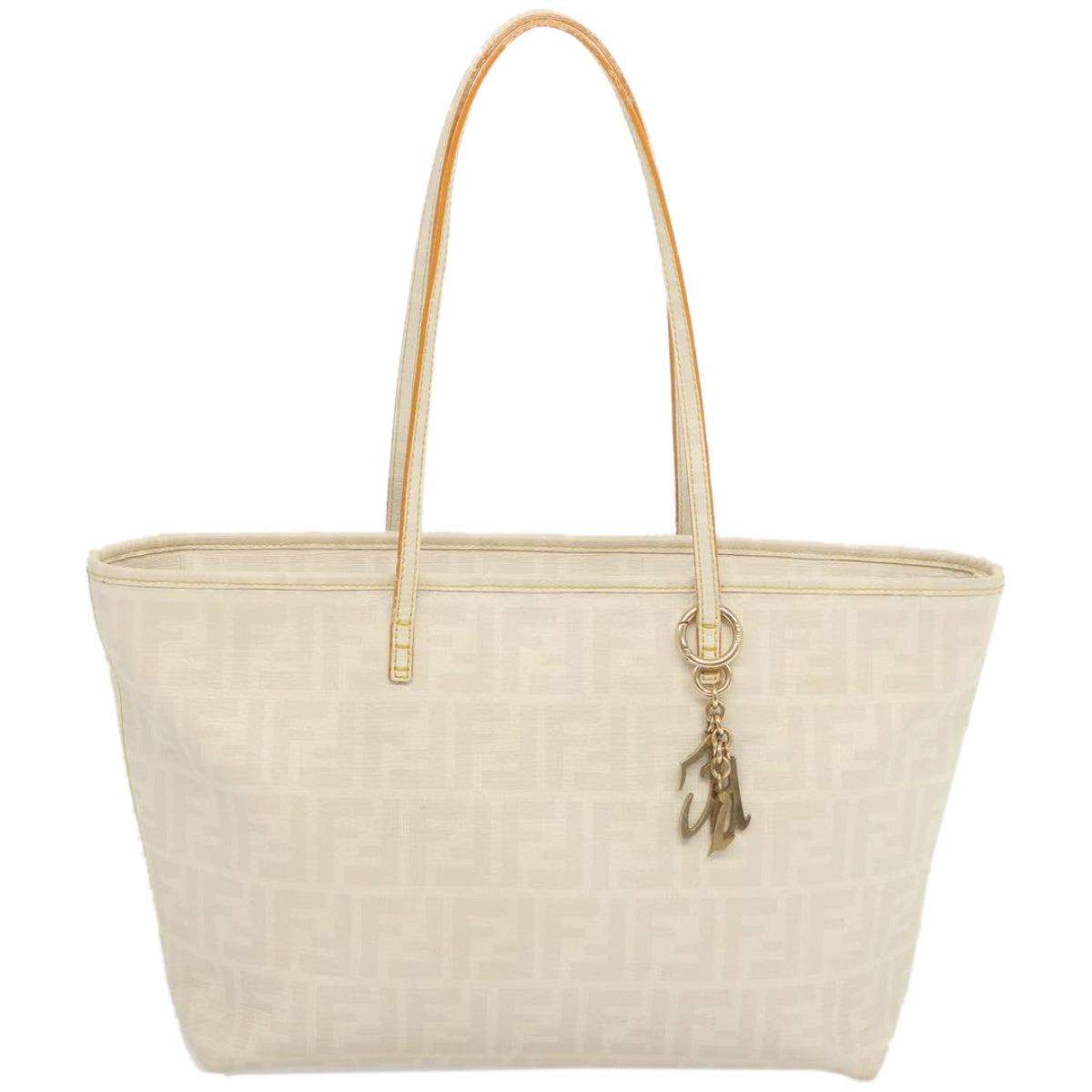 FENDI Zucca Canvas Tote Bag White hk1159