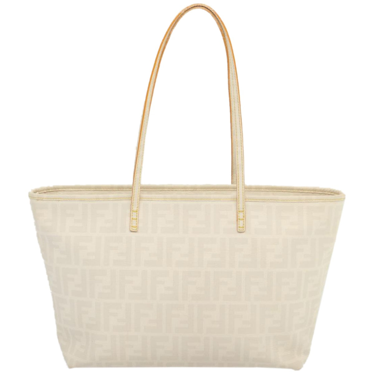 FENDI Zucca Canvas Tote Bag White hk1159