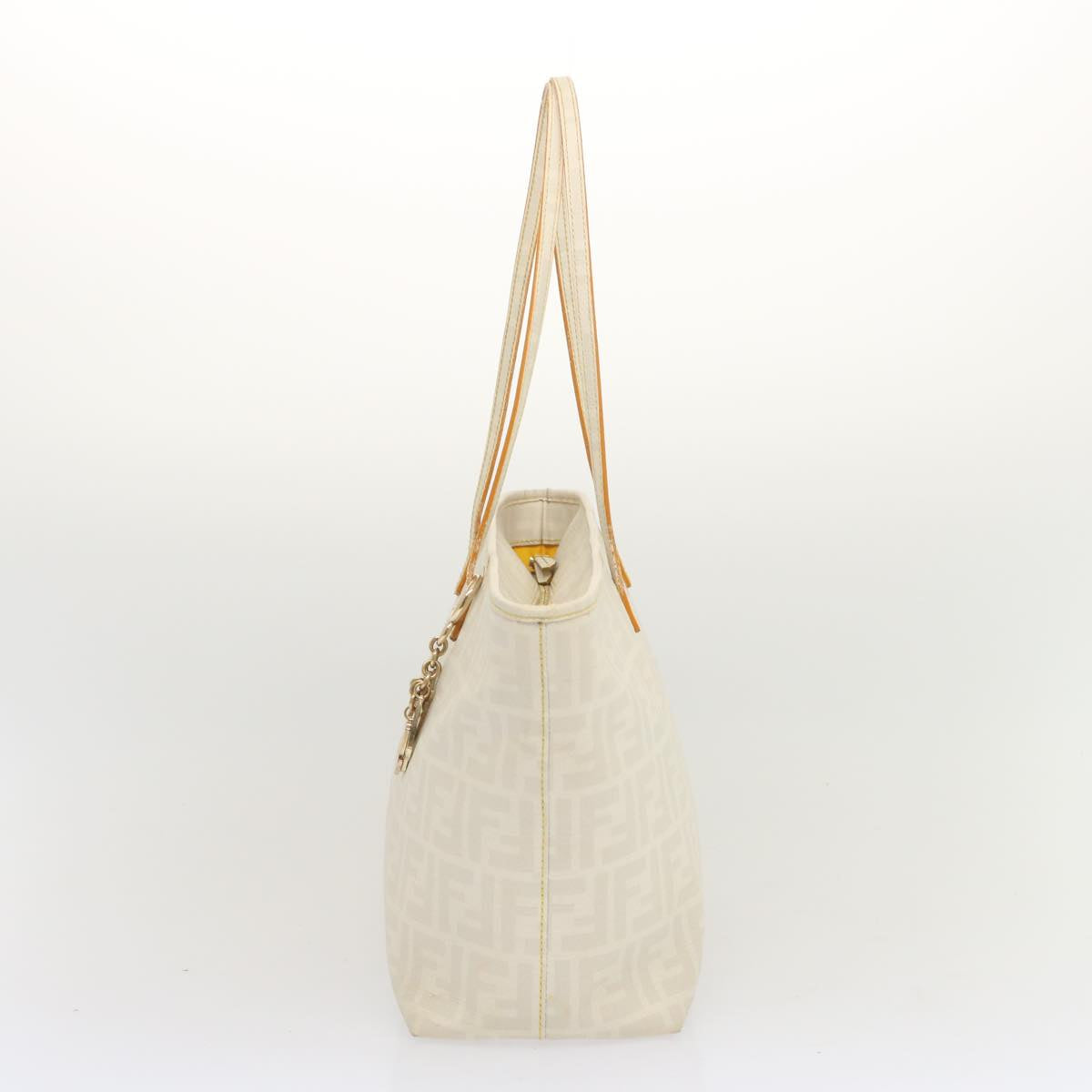 FENDI Zucca Canvas Tote Bag White hk1159