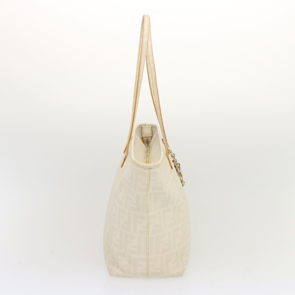 FENDI Zucca Canvas Tote Bag White hk1159