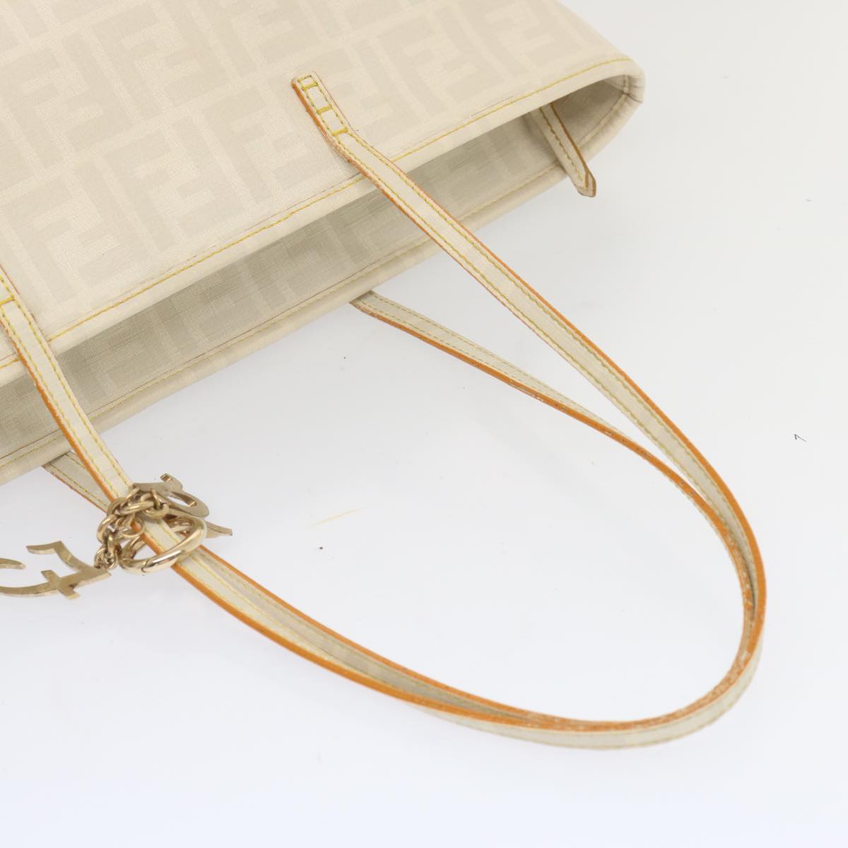 FENDI Zucca Canvas Tote Bag White hk1159