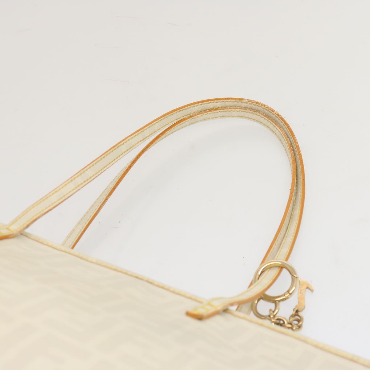 FENDI Zucca Canvas Tote Bag White hk1159