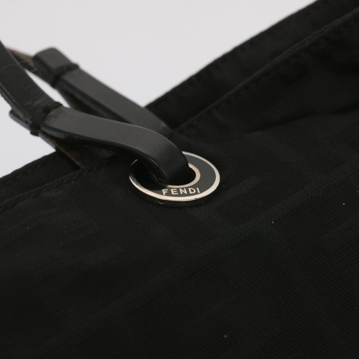 FENDI Zucca Canvas Hand Bag Black hk1176
