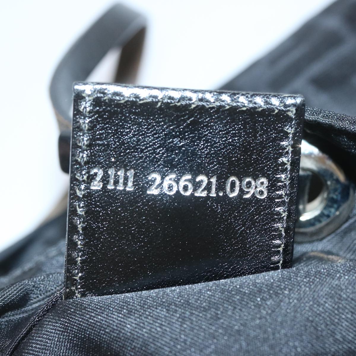 FENDI Zucca Canvas Hand Bag Black hk1176