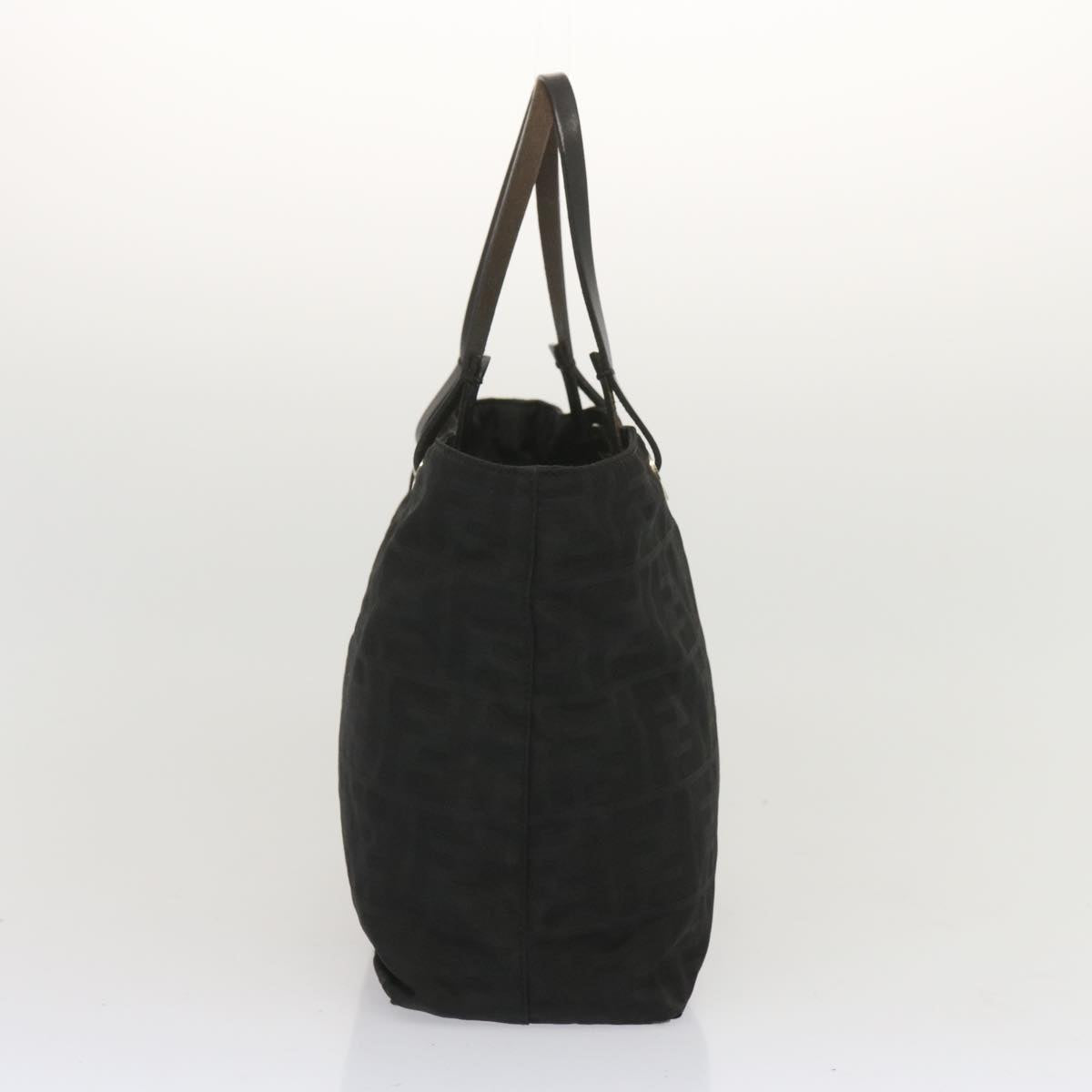 FENDI Zucca Canvas Hand Bag Black hk1176